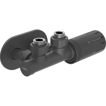 Mexen G05 termostatická sada úhlová s krytkou R, Duplex, DN50, antracit - W907-958-905-66 Připojovací sady