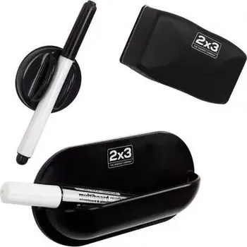 Magnetický držák na 1 popisovač s čistící plochou, pro skleněné tabule