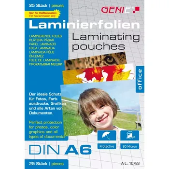 Laminovací fólie Genie Laminovací fólie A6 80 mic. 25 ks