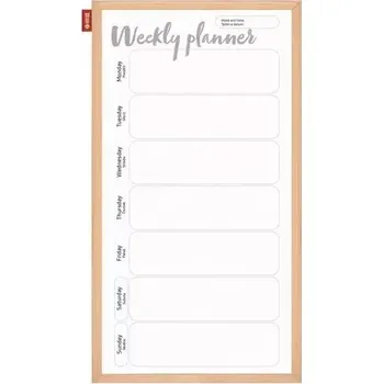 Plánovací tabule MEMOBE, dřevěný rám 30x60cm ,týdenní + sada