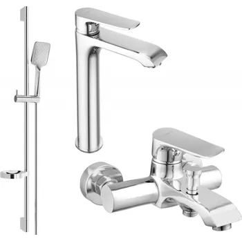 Vodovodní baterie Mexen Pecos DS62 koupelnová sada, chrom - 72713DS62-00 Bateriové soupravy