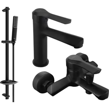 Vodovodní baterie Mexen Sabre DB72 vanová sada, černá - 72103DB72-70 Bateriové soupravy