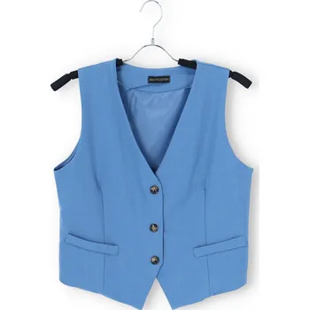 Dámské pončo Dámská elegantní vesta U9978 barva: modrá džínová