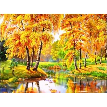 Diamantové malování Diamantové malování/Huacan - Podzimní břízky