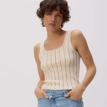 Reserved - Úpletový top - krémová - 190HE-01X - 190HE-01X-M