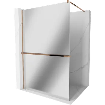 Mexen Kioto+ sprchová stěna s policí Walk-in 120 x 200 cm, zrcadlo, růžové zlato - 800-120-121-60-50 Sprchové stěny