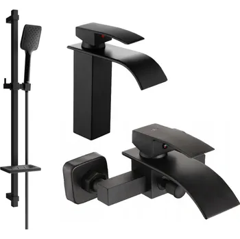 Vodovodní baterie Mexen Aries DQ62 vanová sada, černá - 744803DQ62-70 Bateriové soupravy