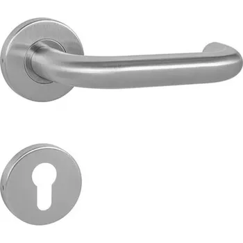 Dveřní kování Kování klika s kulatou rozetou COSLAN R PZ BN – broušená nerez