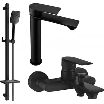 Vodovodní baterie Mexen Royo DQ62 koupelnová sada, černá - 72213DQ62-70 Bateriové soupravy