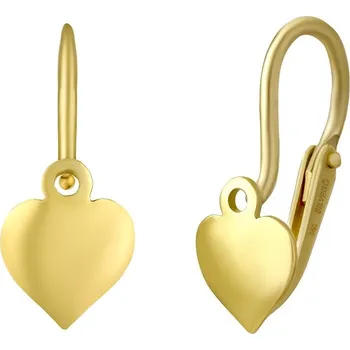 Šperk Dětské náušnice srdíčka ze žlutého zlata