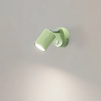 Lampička Luminex Nástěnné bodové svítidlo Fun, světle zelené, výška 14 cm, nastavitelné, GU10 - Nástěnný držák - Ø 8 cm, výška 2,5 cm; bodovka - Ø 5,5 cm, výška 7,5 cm světle zelená 1 x 8 W LED - Doprava zdarma