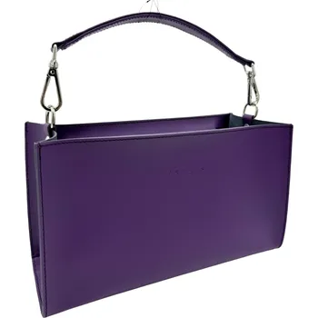 Kožená kabelka Bety ruga Barva: Fialová se stříbrem