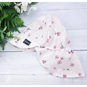 Čepice Kulišárny Mušelínová kšiltovka BUD cream Varianta: S ochranou krku, Obvod hlavy: 42-43