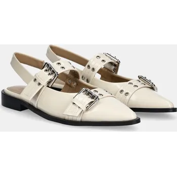 Dámské baleríny Kožené baleríny Answear.LAB bílá barva, s odkrytou patou LT155.1 00X, EUR 37