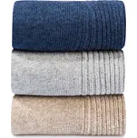 3Pagen 3 páry ponožek pro diabetiky tm. modrá, světle šedá, béžová 35-38