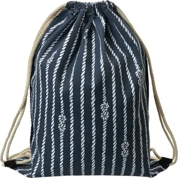 Městský batoh Modrý látkový batoh na záda s provazy - 34*1*43 cm