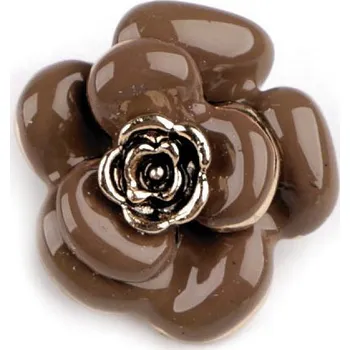 Brož Brož květ, barva 6 béžová tmavá