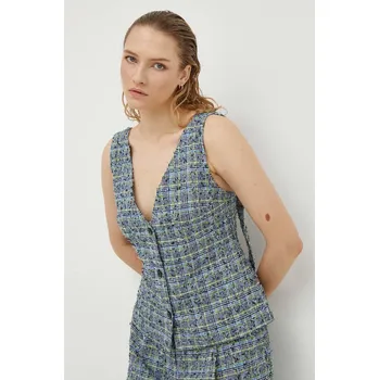 Dámská vesta Vesta Stine Goya zelená barva, jednořadá, SG5477 67X, vel. L