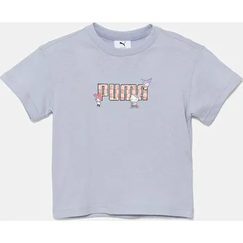 Dětské bavlněné tričko Puma HELLO KITTY & FRIENDS Relaxed Graphic Tee 630062 modrá 05X, vel. 122