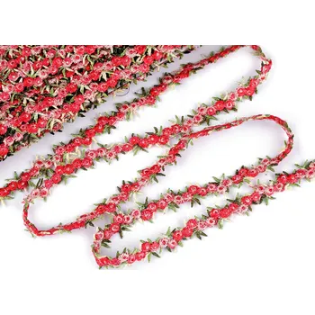 Vyšívaný prýmek s 3D květy šíře 20 mm