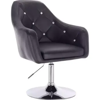 LuxuryForm DESIGN Kosmetické křeslo ROMA na stříbrném talíři - černé