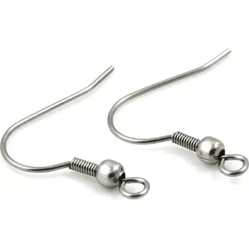 Materiál na výrobu šperku Náušnicové háčky z chirurgické oceli - 100 ks