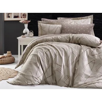 Povlečení Brotex Francouzské povlečení Satén 240x200, 70x90cm Rovena mocca