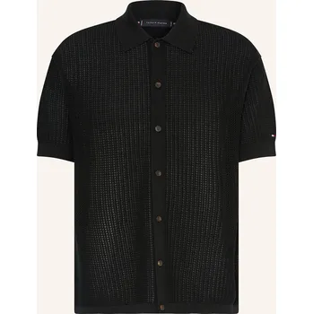 Tommy Hilfiger Pánská Úpletová Košile Relaxed Fit, černá, 42
