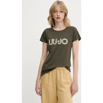 Dámské tričko Tričko Liu Jo dámské, zelená barva, VA5154.JS003 87X, vel. XS