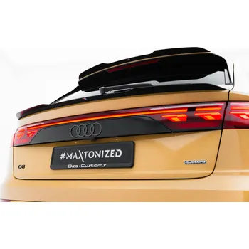 Tuning Maxton Design prodloužení spoileru ver.2 pro Audi Q8 Mk 1, černý lesklý plast ABS, S-Line