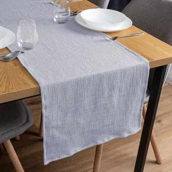 ubrus Mušelínový běhoun na stůl MSN-023 Světle modrošedý 20x120 cm