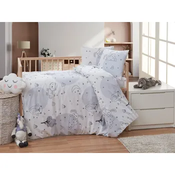 Povlečení Brotex Bavlněné dětské povlečení do malé postýlky 90x135, 45x60 cm Zvířátka v zahradě Zapínání: nitěný knoflík