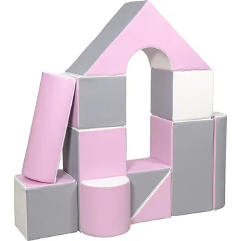 ostatní stavebnice Pěnové kostky-obří stavebnice 11 ks white-light pink-grey