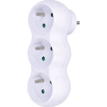 Elektrická zásuvka Rozbočka S Podpěrou, 3 X 10A, Bílá