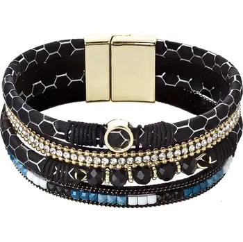 Náramek Náramek černý textilní široký 53010.3 black