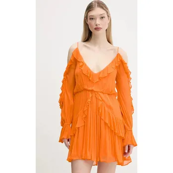 Dámské šaty Šaty Desigual METZ oranžová barva, mini, 25SWVW15 22X, vel. XL