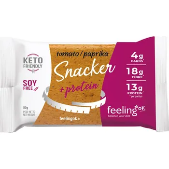 FeelingOK High Protein+Fiber Snacker Seasame 50 g Příchuť: Rajče a paprika