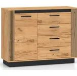 Komoda se čtyřmi zásuvkami Urso - ML Meble Černá 115x90 cm