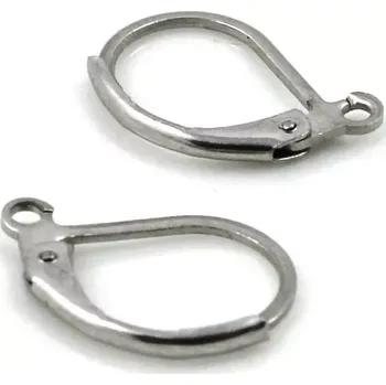 Materiál na výrobu šperku Uzavíratelné háčky z chirurgické oceli - 1 pár