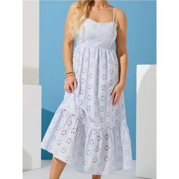 Dámské šaty Sinsay - Midi ažurové šaty - modrá - 524DA-05X - 524DA-05X-XXL