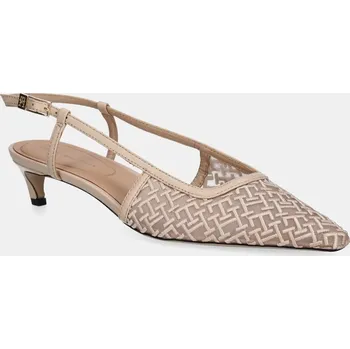 Dámské lodičky Lodičky Tommy Hilfiger MONO SQUARED TOE KITTEN SLINGB FW0FW08746 béžová 80X, EUR 39