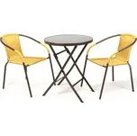 Zahradní set BISTRO 2 židle + stůl, béžový polyratan