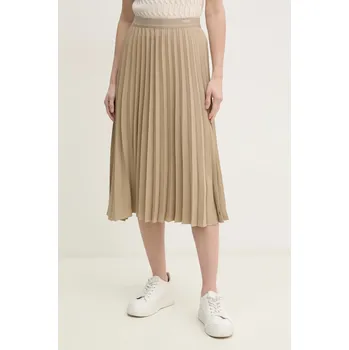 Dámská sukně Sukně Tommy Hilfiger béžová barva, midi, áčková, WW0WW43886 81X, vel. 36