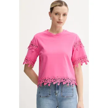 Bavlněné tričko Morgan DFUTUR růžová 42X, vel. L