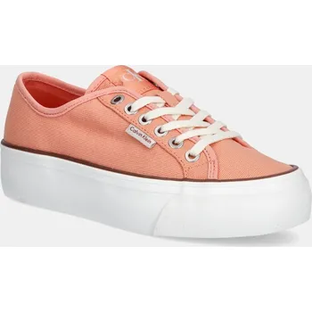 Pánské tenisky Tenisky Calvin Klein Jeans VULC FLATFORM CTN LOGO TAG oranžová barva, YW0YW01838 22X, EUR 36
