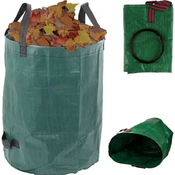 Venkovní odpadkový koš Skládací zahradní koš ideální pro sběr listí, trávy a dalšího odpadu - 120L - zelený