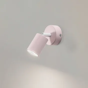 Lampička TK Lighting Nástěnné bodové svítidlo Livia, růžové, 13 cm, kov, nastavitelné, GU10 - Ø nástěnný držák 8 cm růžová 1 x 10 W LED - Doprava zdarma