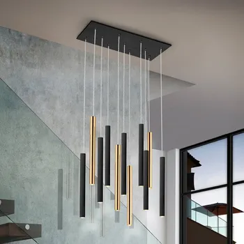 Schuller Valencia Závěsné světlo Varas stmívatelné, 11 světel, zlatá/černá, kovová - Stříška - délka 54 cm, šířka 18 cm, výška 2,5 cm černá, zlatá 11 x 5 W LED - Doprava zdarma