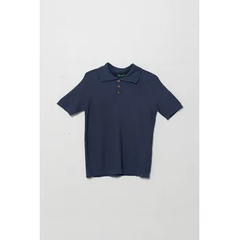 Dětské polo tričko ze lněné směsi United Colors of Benetton 104NC3005.G.Seasonal námořnická modř 59X, vel. 168