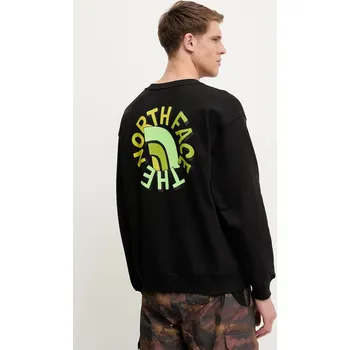 Pánská mikina Bavlněná mikina The North Face Nuptse Oversized pánská, černá barva, hladká, NF0A8C3UJK31 99X, vel. XXL